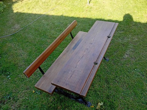 Victorian school bench pine - school,