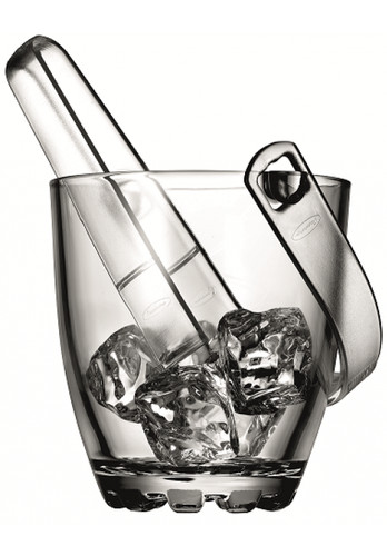 Small glass ice bucket - ice, with