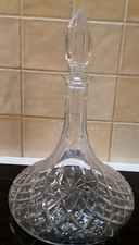 VINTAGE EDINBURGH CRYSTAL CUT GLASS SHIPS DECANTER WITH STOPPER