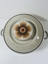 Langley Pottery Casserole Dish with Lid 23cm Vintage Denby –Brown Flower Pattern
