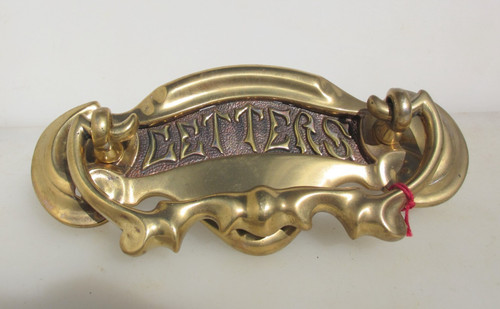 Edwardian brass letterbox - edwardian,