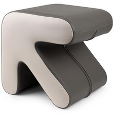Gray White Napa Leather Creative Shape Ottoman Foot Rest Foot Stool For Home
