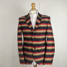 Jack Willis Boating Blazer Jacket Men's Medium Multicoloured Striped Moon Wool