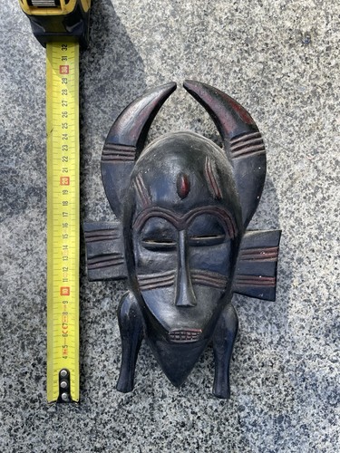 African carved wood mask - carved, wall