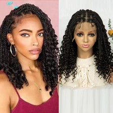 New Braided Wigs Braids Wig Synthetic Full Lace Curly Hair with Baby Hair Women