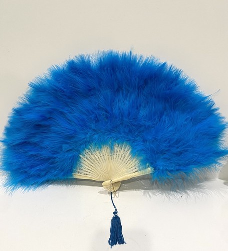 Vintage blue ostrich feather - ostrich,