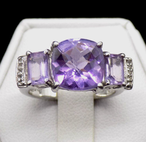 Vintage amethyst ring diamond - vintage,