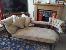 BARGAIN - Victorian Antique Double Ended Chaise Lounge & Matching Chair