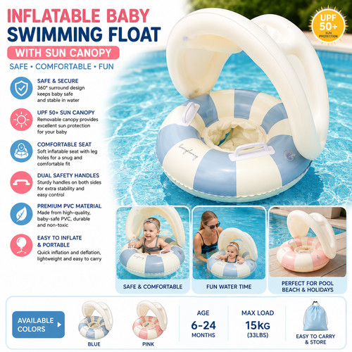 Inflatable baby swimming float - inflatable,
