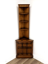 CORNER CABINET Ercol Elm Old Colonial 2 Section Shelf Cupboard FREE DELIVERY