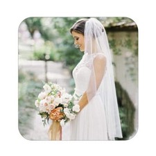 1 Tier Wedding Veil Fingertip