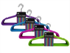 20 x Non Slip Adult Flocked Coat Clothes Trousers Hanging Hangers New