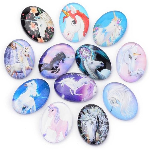 Oval unicorn printed clear - oval,