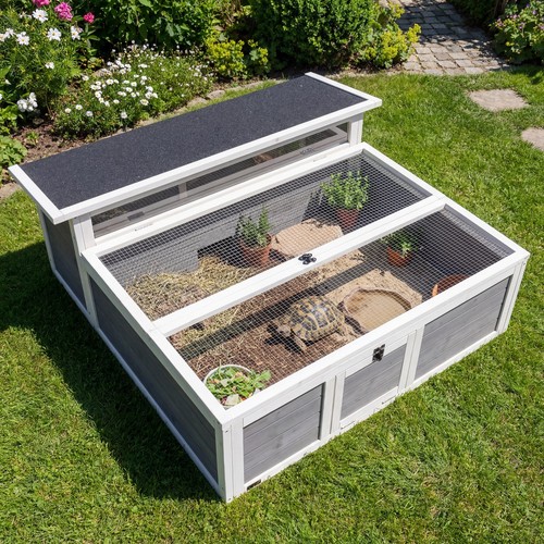 Pawhut wooden tortoise house - wooden,
