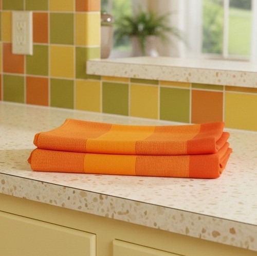 Vintage tablecloth orange - vintage,