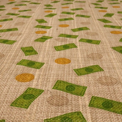 Green money upholstery fabric - green,