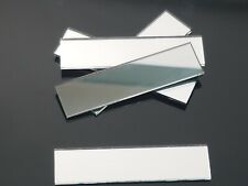 12 pieces, Silver Glass Mirror Tiles, 7 x 2 cm, 2 mm thick. Art&Craft, 