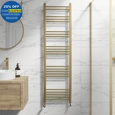 RadiLux Heated Towel Rail Brushed Brass 1600 x 450mm Flat