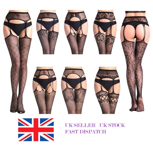Crotchless suspender tights - crotchless,