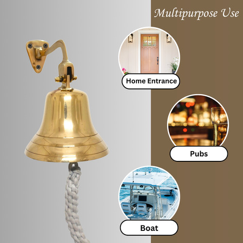 Wall mounted hanging ship bell - mounted,