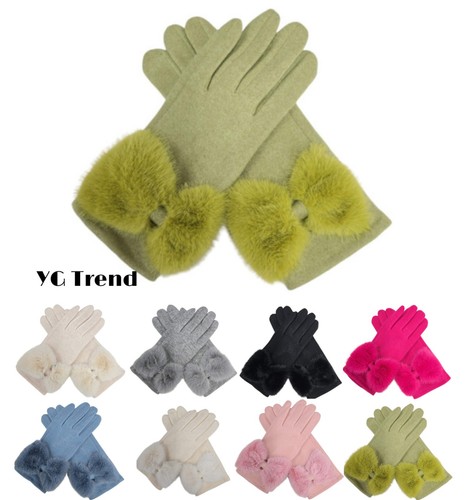 Women winter plain gloves faux - women,