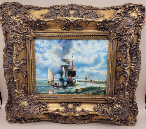 Antique oil painting board - oil,