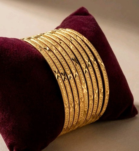 Ethnic bangles 22k gold plated - bangles,