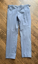 Rota Pantaloni Di Sartoria Light Blue Wool Cotton Trousers 50 EU 36 US