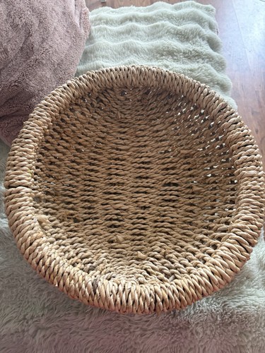 Round brown wicker basket 34cm - brown,