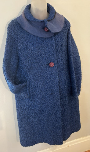 Warm 1950 royal blue faux - blue,