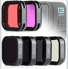 6-Pack Lens Filter with Red Magenta CPL ND8 ND16 ND32 Filters for GoPro Hero 13
