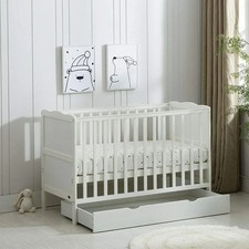 Wooden Baby Cot Bed & Drawer &