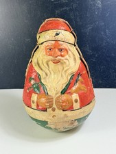 Antique 1900s Schoenhut Christmas Santa Claus Weighted Rolly Polly 8.5"
