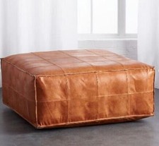 Leather Pouffe Footstool