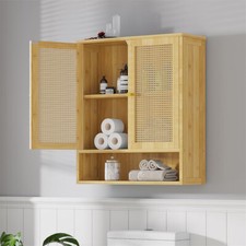 Wall Mounted Bathroom Storage Cabinet Kitchen Pantry Cupboard Adjustable Shelves