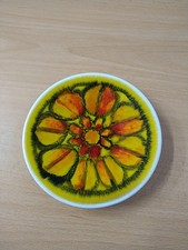 MID CENTURY POOLE POTTERY 50'S ABSTRACT FLOWER DELPHIS 49 PIN DISH PLATE RETRO