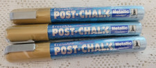 Pack of 3 Metallic Gold Zig Post Chalk Erasable Pigment Ink  Art Pens 6mm nib