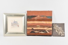 N89K01- 3x ceramic relief including abstract shapes 2x monogrammed including AM 