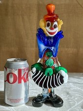 Vintage Murano Clown Blue Bow