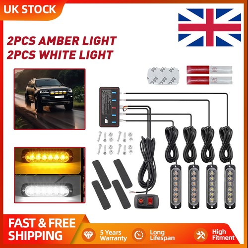 4pcs 6led emergency strobe - 6led,