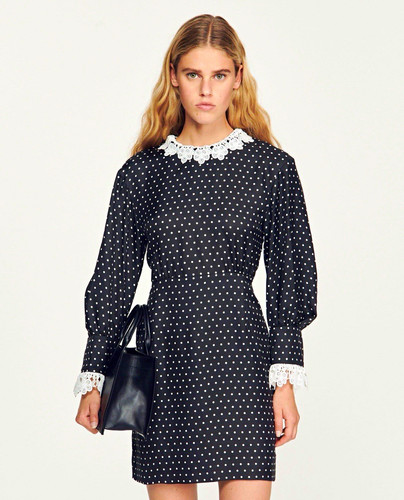 Sandro black white polka - sandro,