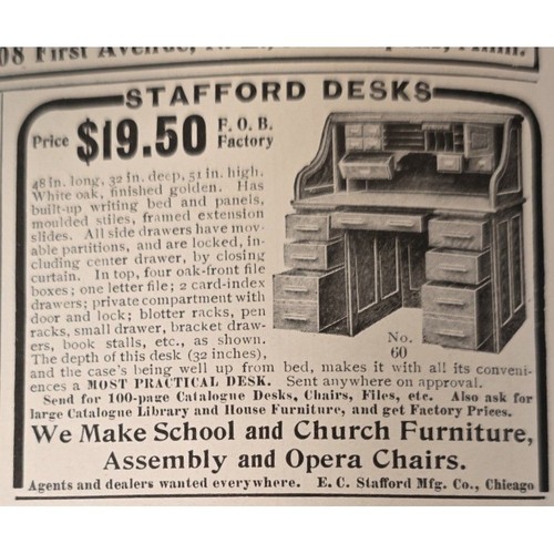 Vintage 1903 stafford desks - vintage,