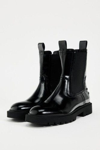 Zara leather chelsea boots - ,