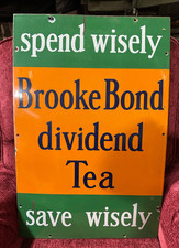 Genuine Enamel Metal Sign Brooke Bond Dividend Tea