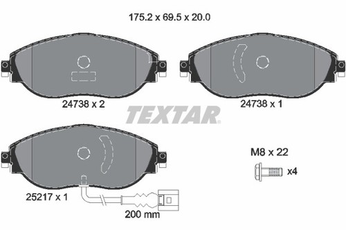Fits textar 2473801 brake pad - textar,