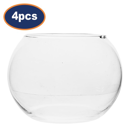 Clear glass bowl vase - glass,