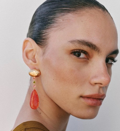 Zara long orange teardrop - zara,