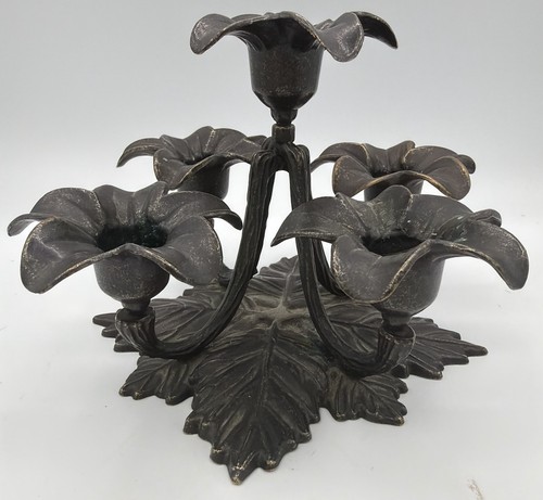 Vtg italy brass flame - brass, lily