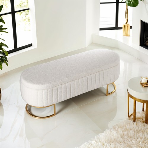 Teddy velvet upholstered bench - teddy,