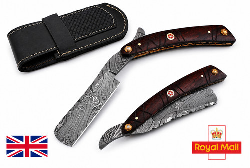 Damascus steel straight - steel, razor